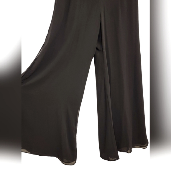 Dana Kay Sheer Palazzo Wide Leg Pants with Lining and Side Slits - Picture 10 of 12